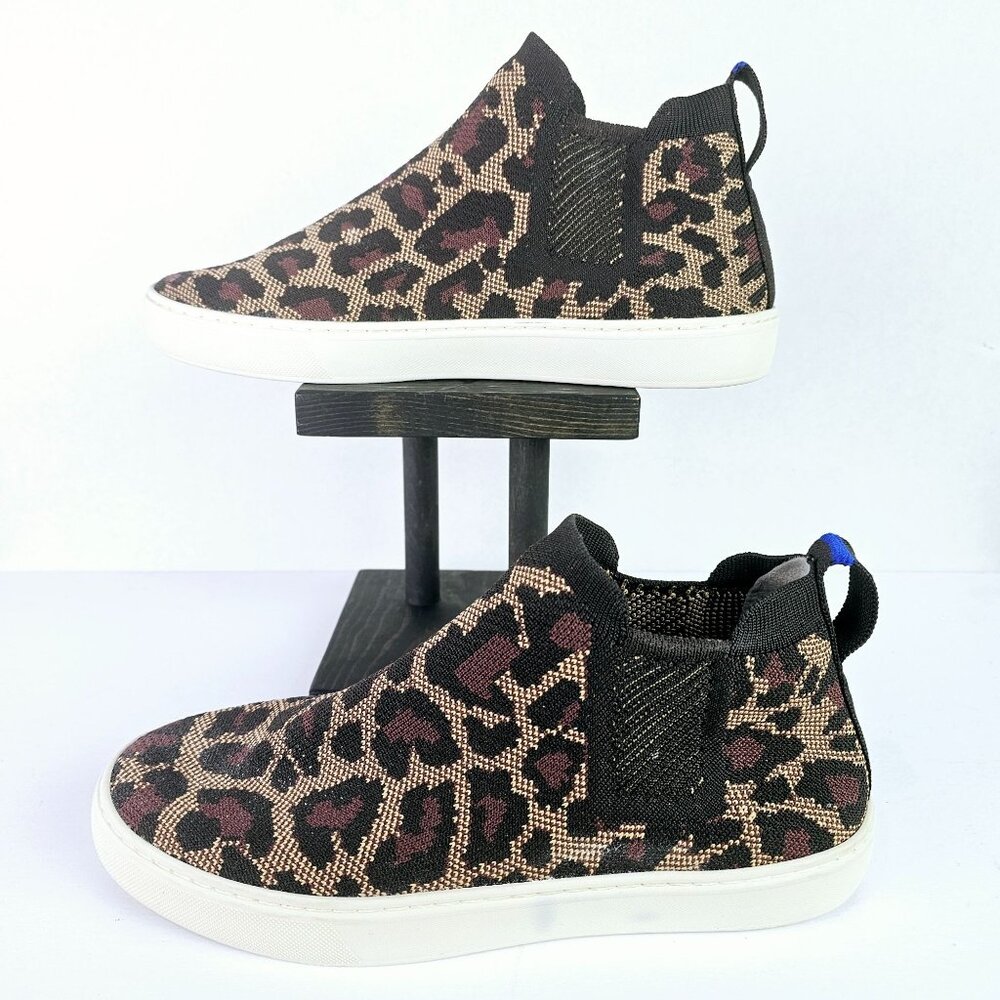 Rothy's Wildcat Leopard Animal Print Chelsea Sneaker Trainers, Sz 9 - Picture 2 of 11